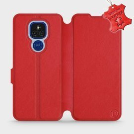 Hülle für Motorola Moto E7 Plus - Farbe Red Leather