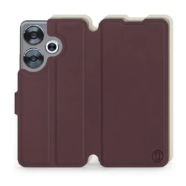 Hülle für Xiaomi POCO F6 - Farbe Burgund mit Platin