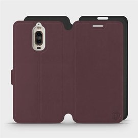 Hülle für Huawei Mate 9 Pro - Farbe Burgund mit Schwarz