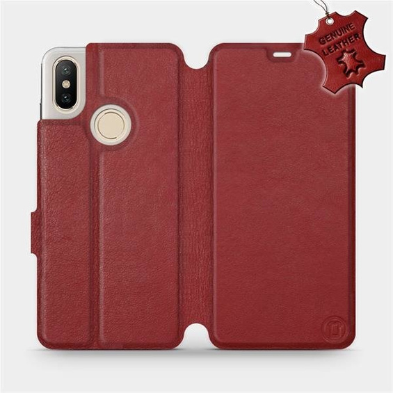 Hülle für Xiaomi Mi A2 - Farbe Dark Red Leather