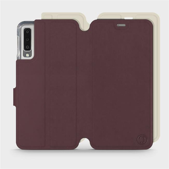 Hülle für Samsung Galaxy A7 2018 - Farbe Burgund mit Platin