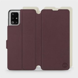 Hülle für Samsung Galaxy M51 - Farbe Burgund mit Platin