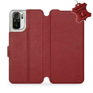 Hülle für Xiaomi Redmi Note 10s - Farbe Dark Red Leather
