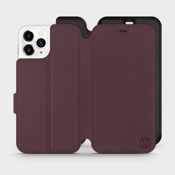 Hülle für Apple iPhone 11 Pro - Farbe Burgund mit Schwarz