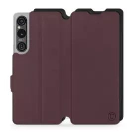 Hülle für Sony Xperia 1 V - Farbe Burgund mit Schwarz