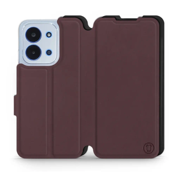 Hülle für Xiaomi Redmi 15C - Farbe Burgund mit Schwarz