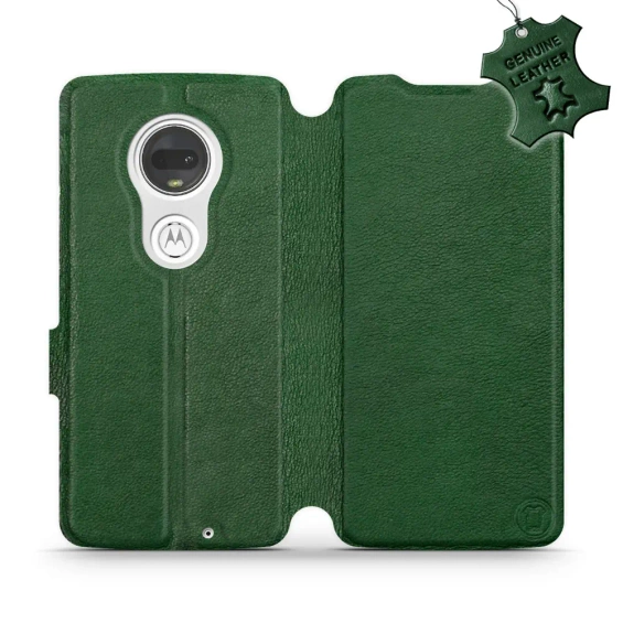Hülle für Motorola Moto G7 - Farbe Green Leather