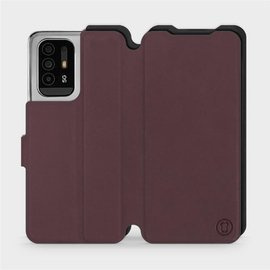 Hülle für OPPO Reno 5 Z - Farbe Burgund mit Schwarz