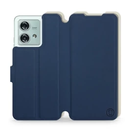 Hülle für Motorola Edge 40 Neo - Farbe Marineblau mit Platin