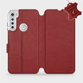 Hülle für Motorola One Fusion Plus - Farbe Dark Red Leather