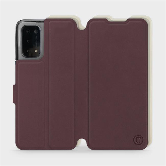 Hülle für OPPO A74 5G - Farbe Burgund mit Platin