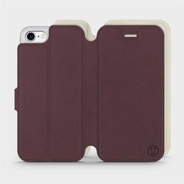 Hülle für Apple iPhone 7 - Farbe Burgund mit Platin