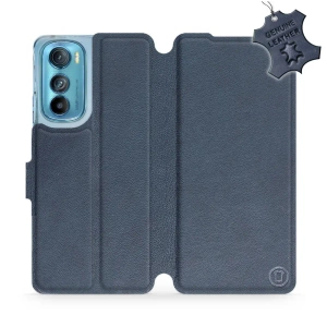 Hülle für Motorola Edge 30 5G - Farbe Blue Leather