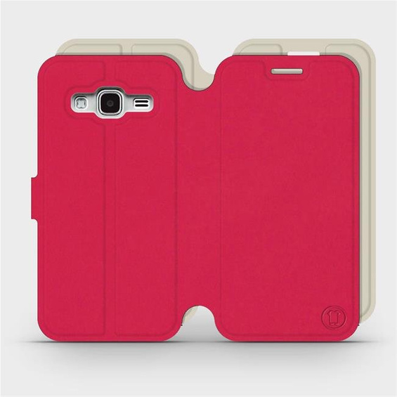Hülle für Samsung Galaxy J3 2016 - Farbe Rot mit Platin
