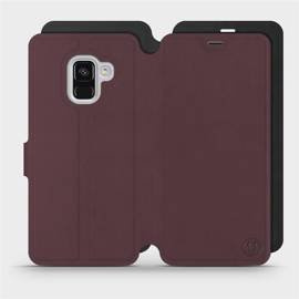 Hülle für Samsung Galaxy A8 2018 - Farbe Burgund mit Schwarz