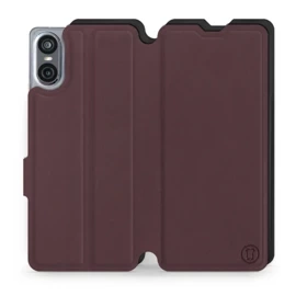 Hülle für Sony Xperia 10 VI - Farbe Burgund mit Schwarz