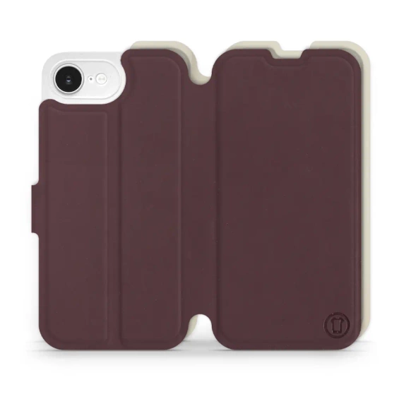 Hülle für Apple iPhone 16e - Farbe Burgund mit Platin