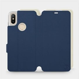 Hülle für Xiaomi Mi A2 - Farbe Marineblau mit Platin
