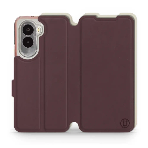 Hülle für Xiaomi POCO M7 - Farbe Burgund mit Platin