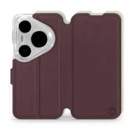 Hülle für Huawei Pura 80 Pro - Farbe Burgund mit Platin