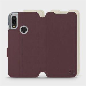 Hülle für Xiaomi Redmi 7 - Farbe Burgund mit Platin