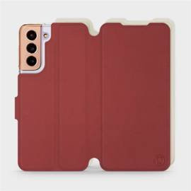 Hülle für Samsung Galaxy S21 - Farbe Dunkelrot mit Platin