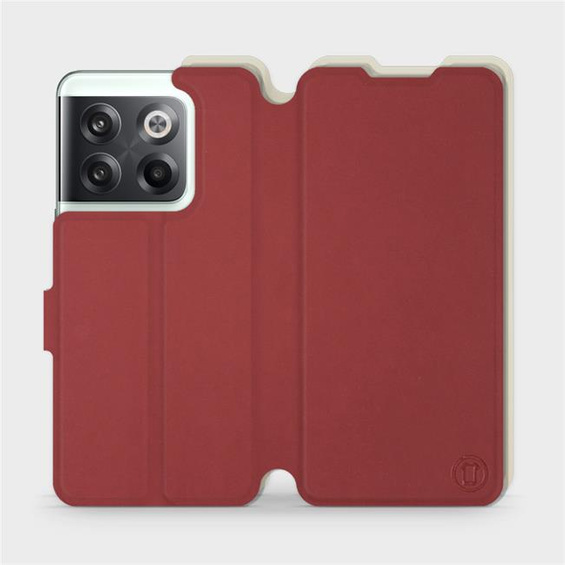 Hülle für OnePlus 10T - Farbe Dunkelrot mit Platin