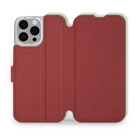 Hülle für Apple iPhone 16 Pro Max - Farbe Dunkelrot mit Platin