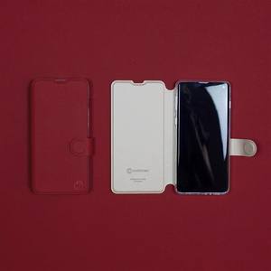 Hülle für Xiaomi Redmi Note 9 - Farbe Dunkelrot mit Platin