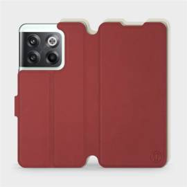 Hülle für OnePlus 10T - Farbe Dunkelrot mit Platin