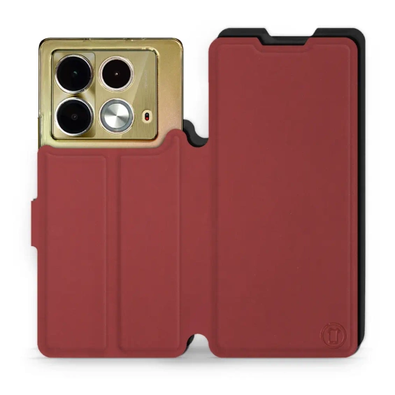 Hülle für Infinix Note 40 - Farbe Dunkelrot mit Schwarz