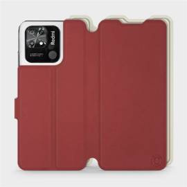 Hülle für Xiaomi Redmi 10C - Farbe Dunkelrot mit Platin