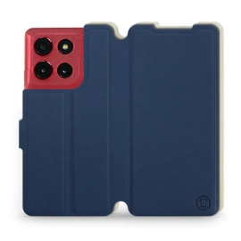 Hülle für Motorola Moto G86 Power 5G - Farbe Marineblau mit Platin