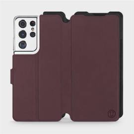 Hülle für Samsung Galaxy S21 Ultra - Farbe Burgund mit Schwarz