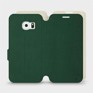 Hülle für Samsung Galaxy S6 Edge - Farbe Grün mit Platin