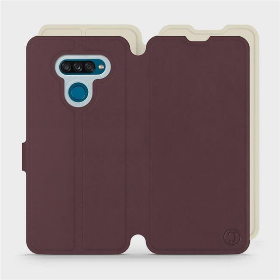 Hülle für LG K50S - Farbe Burgund mit Platin