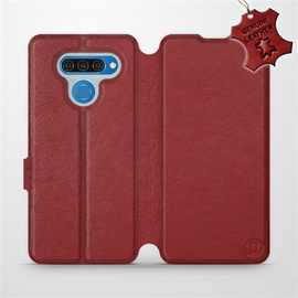 Hülle für LG Q60 - Farbe Dark Red Leather