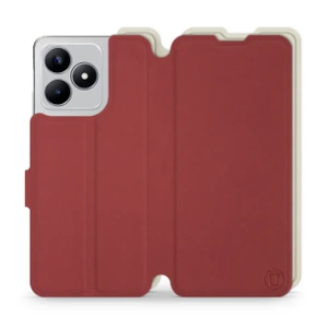 Hülle für Realme C53 - Farbe Dunkelrot mit Platin