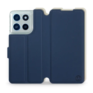 Hülle für Motorola Moto G56 5G - Farbe Marineblau mit Platin