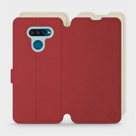 Hülle für LG K50S - Farbe Dunkelrot mit Platin