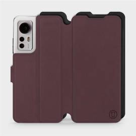 Hülle für Xiaomi 12 - Farbe Burgund mit Schwarz