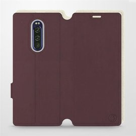 Hülle für Sony Xperia 1 - Farbe Burgund mit Platin