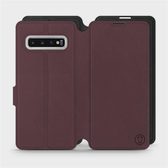 Hülle für Samsung Galaxy S10 - Farbe Burgund mit Schwarz