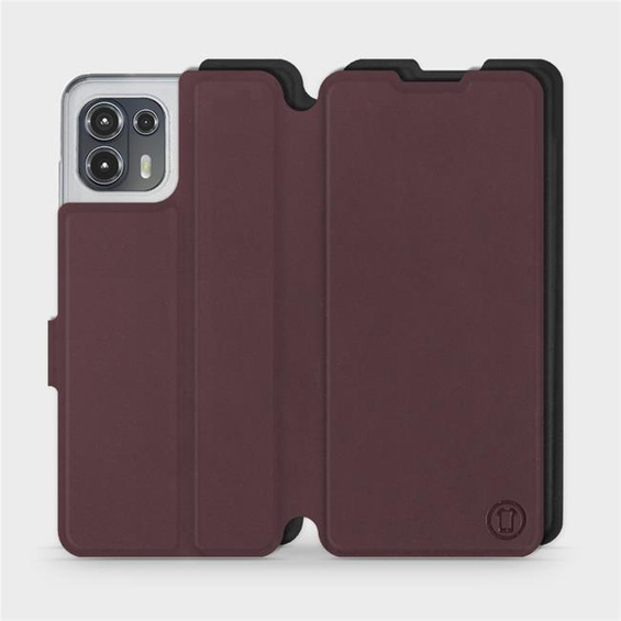 Hülle für Motorola Edge 20 Lite - Farbe Burgund mit Schwarz