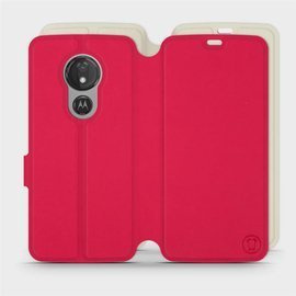 Hülle für Motorola Moto G7 Power - Farbe Rot mit Platin