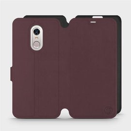 Hülle für Xiaomi Redmi 5 Plus - Farbe Burgund mit Schwarz