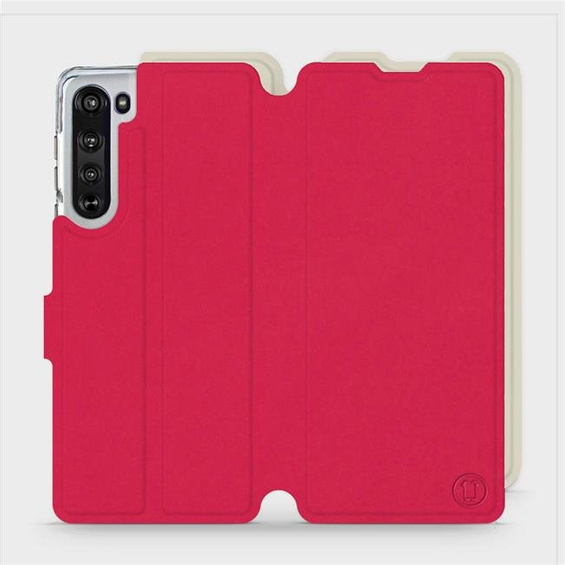 Hülle für Motorola Edge - Farbe Rot mit Platin