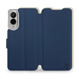 Hülle für Samsung Galaxy S25 Edge - Farbe Marineblau mit Platin