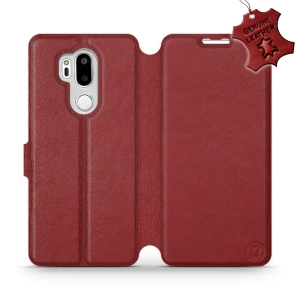 Hülle für LG G7 ThinQ - Farbe Dark Red Leather