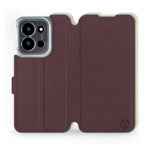 Hülle für Xiaomi Poco C85 5G - Farbe Burgund mit Platin